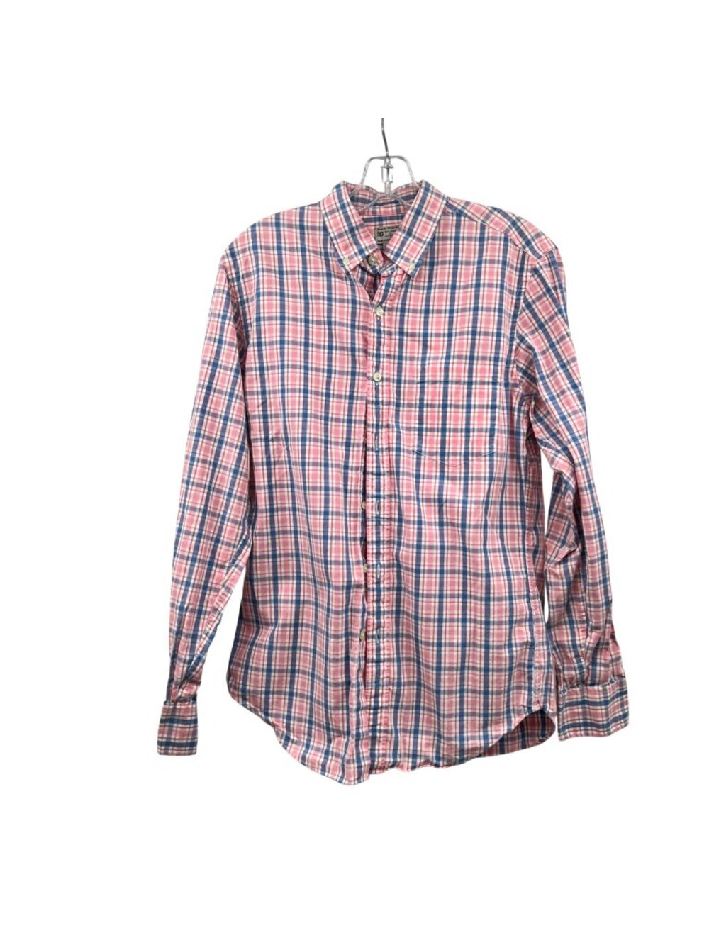 J. Crew Mens Pink/Multi Plaid Button Up Shirt Tailored Size Small